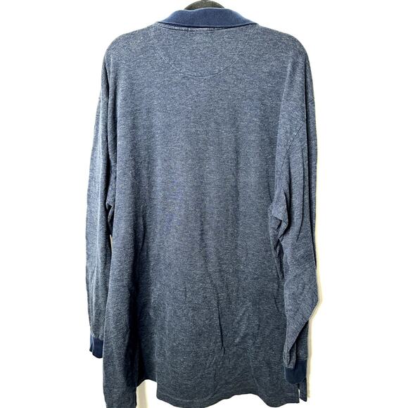 Polo Ralph Lauren Mens Size 3XLT Blue Heathered Blue Pony Long Sleeve Shirt - Picture 4 of 6